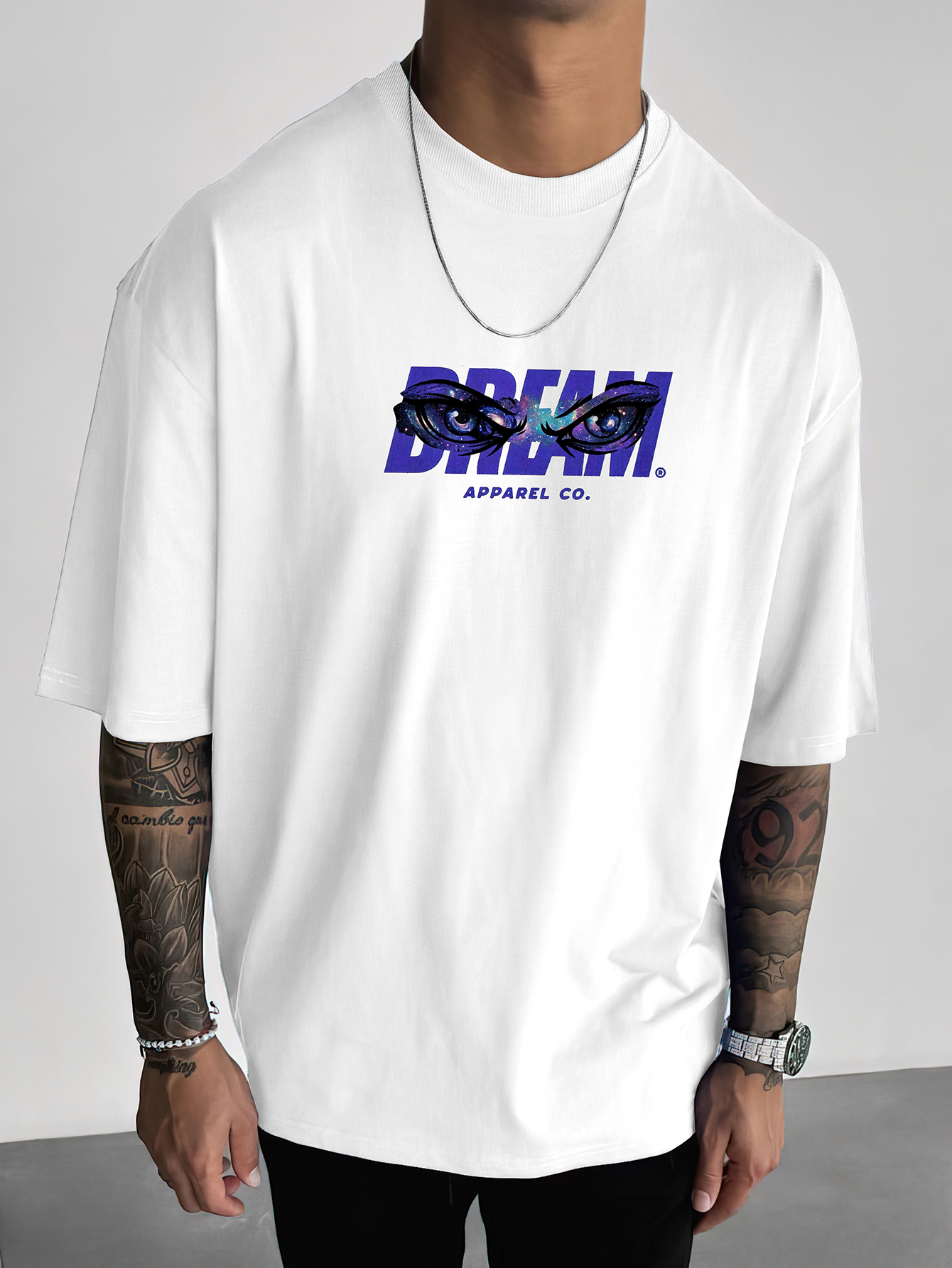 Streetwear Brand With Eye - Men's Oversized Streetwear Tee Brand Dream