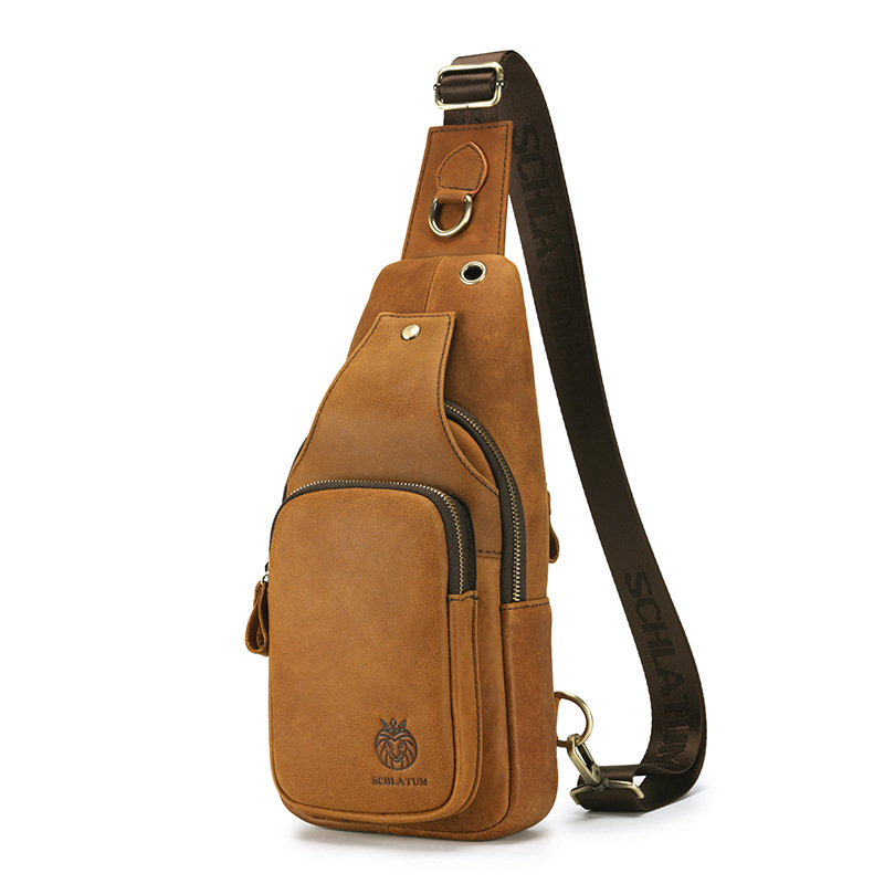 Men's Real Leather Chest Bag B - огляд і ціна Streetwear Brand Backpack