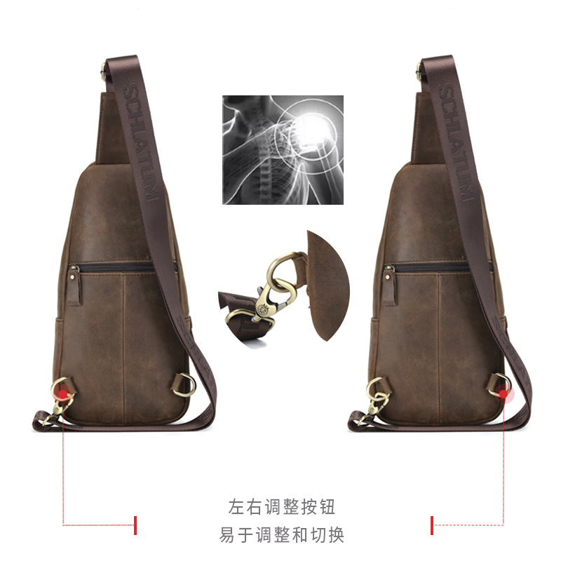 Men's Real Leather Chest Bag B - огляд і ціна Streetwear Brand Backpack